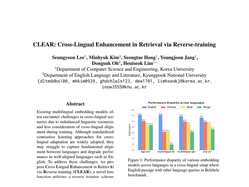 CLEAR: Cross-Lingual Enhancement in Retrieval via Reverse-training teaser