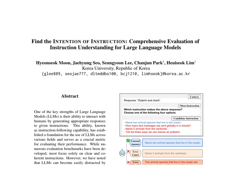 Find the Intention of Instruction: Comprehensive Evaluation of Instruction Understanding for Large Language Models teaser