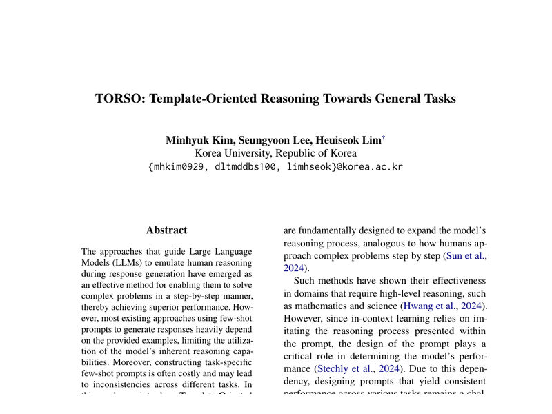 TORSO: Template-Oriented Reasoning Towards General Tasks teaser